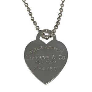 TIFFANY Co to Necklace Choker Heart Ball Chain Pendant Sterling Silver